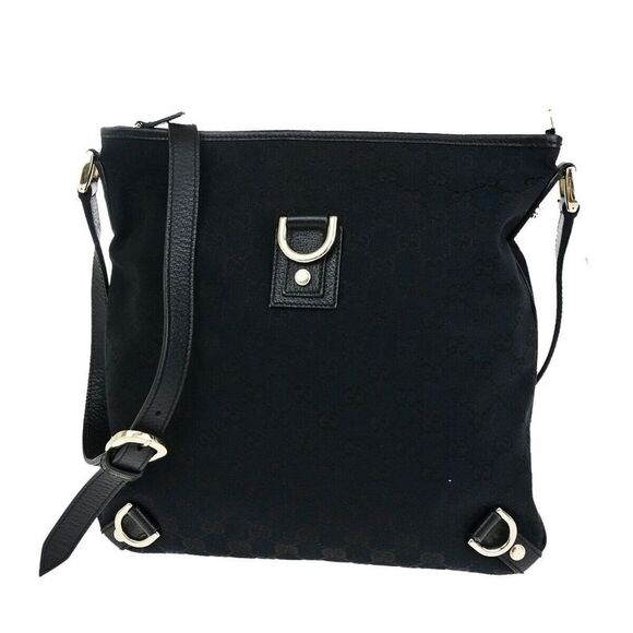 Gucci Abbey Black Canvas Shoulder Bag (Pre-Owned) - Picture 1 of 16